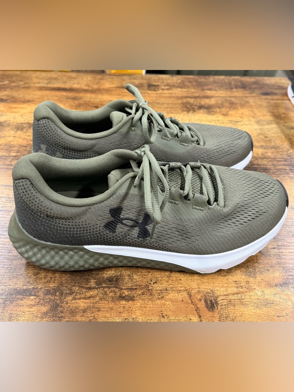 Under Armour Men’s Olive Green Knit Training Sneakers with White Midsole